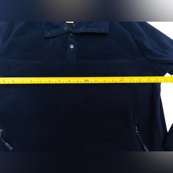 Telluride Clothing Co Sweatshirt Women  Fleece Snap Mock Neck Pullover Sz M Navy - Picture 8 of 9
